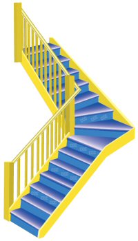 Staircase with a bend.